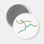 Long Jump Stickman Magnet (Vorderseite/Rückseite)