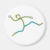 Long Jump Stickman Magnet (Vorne)