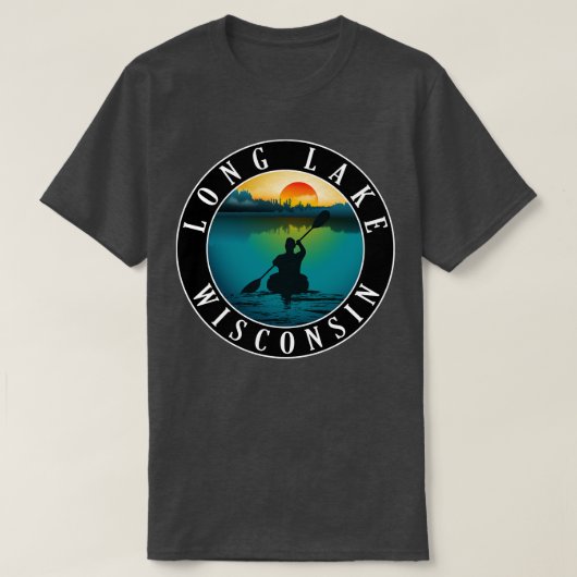 Long Lake Wisconsin Kayaking T-Shirt (Design vorne)