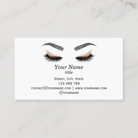 Long Lash Extension Makeup Artist Business Card Visitenkarte (Rückseite)