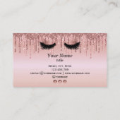 Long Lash Extension Makeup Artist Drilling Gold Visitenkarte (Rückseite)