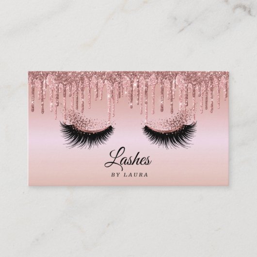 Long Lash Extension Makeup Artist Drilling Gold Visitenkarte (Vorderseite)