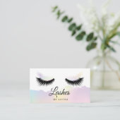 Long Lash Extension Makeup Artist Holographic Visitenkarte (Stehend Vorderseite)