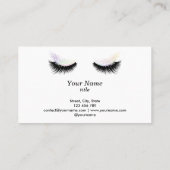 Long Lash Extension Makeup Artist Holographic Visitenkarte (Rückseite)