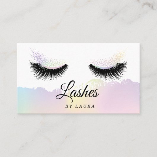 Long Lash Extension Makeup Artist Holographic Visitenkarte (Vorderseite)