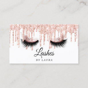 Long Lash Extension Makeup Artist Rose Gold Visitenkarte