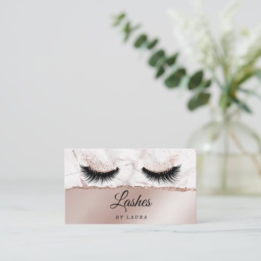 Long Lash Extension Makeup Artist Torn Papier Visitenkarte (Stehend Vorderseite)