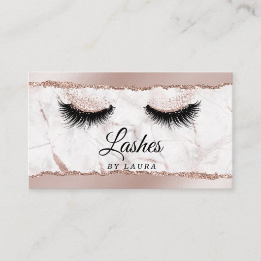 Long Lash Extension Makeup Artist Torn Papier Visitenkarte (Vorderseite)