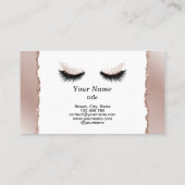 Long Lash Extension Makeup Artist Torn Papier Visitenkarte (Rückseite)