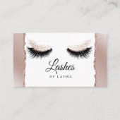 Long Lash Extension Makeup Artist Torn Papier Visitenkarte (Vorderseite)