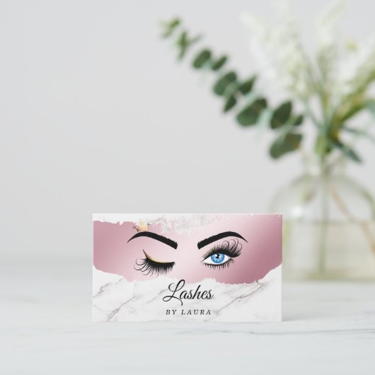 Long Lash Extension Makeup Artist Wink Eye Visitenkarte (Stehend Vorderseite)