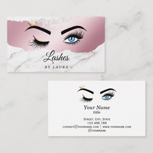 Long Lash Extension Makeup Artist Wink Eye Visitenkarte (Vorne/Hinten)