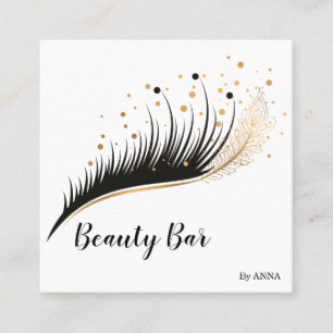 Long Lash Extension Makeup Feather Beauty Salon Quadratische Visitenkarte