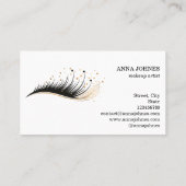 Long Lash Extension Makeup Feather Beauty Salon Visitenkarte (Rückseite)