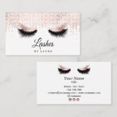 Long Lash Extension Makeup Rose Gold Visitenkarte (Vorne/Hinten)