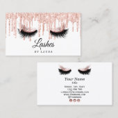 Long Lash Extension Makeup Rose Gold Visitenkarte (Vorne/Hinten)