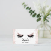 Long Lash Extension Makeup Rose Gold Visitenkarte (Stehend Vorderseite)