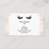 Long Lash Extension Makeup Rose Gold Visitenkarte (Rückseite)
