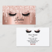Long Lash Extension Makeup Rose Gold Visitenkarte (Vorne/Hinten)