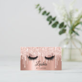 Long Lash Extension Makeup Rose Gold Visitenkarte (Stehend Vorderseite)