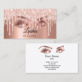 Long Lash Extension Makeup Rose Gold Visitenkarte (Vorne/Hinten)