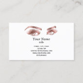 Long Lash Extension Makeup Rose Gold Visitenkarte (Rückseite)