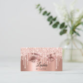 Long Lash Extension Makeup Rose Gold Visitenkarte (Stehend Vorderseite)