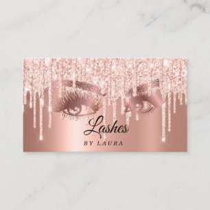 Long Lash Extension Makeup Rose Gold Visitenkarte