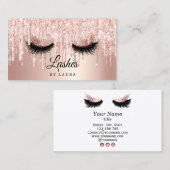 Long Lash Extension Makeup Rose Gold Visitenkarte (Vorne/Hinten)