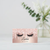 Long Lash Extension Makeup Rose Gold Visitenkarte (Stehend Vorderseite)