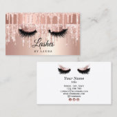 Long Lash Extension Makeup Rose Gold Visitenkarte (Vorne/Hinten)
