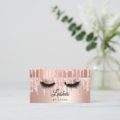 Long Lash Extension Makeup Rose Gold Visitenkarte (Stehend Vorderseite)