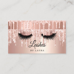 Long Lash Extension Makeup Rose Gold Visitenkarte