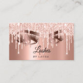 Long Lash Extension Makeup Rose Gold Visitenkarte (Vorderseite)