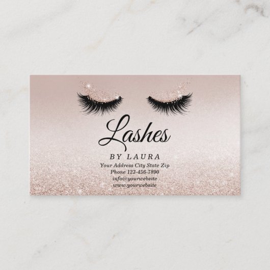 Long Lash Extension Makeust Artist Business Card V Visitenkarte (Vorderseite)