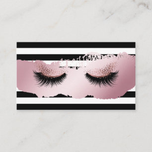 Long Lash Extension Makeust Künstler Schwarz-Weiß Visitenkarte
