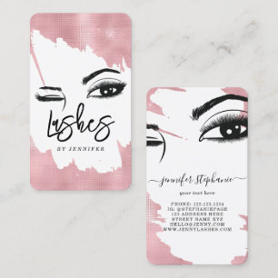 Long Lashes Augen und Brows Rose Gold Business Car Telefonnummerkarte