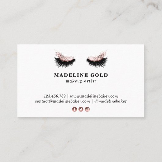 Long Lashes Rose Visitenkarte (Rückseite)