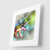 Long legged frog 100924AREF149 - Watercolor Quadratische Wanduhr (Winkel)