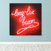 Long Live Bacon Neon Sign, Bacon Liebhaber Leinwanddruck (Insitu (Holzboden))