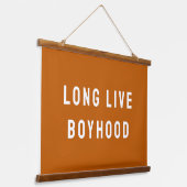 Long Live Boyhood Boy's Room Kinderzimmer Wandteppich Mit Holzrahmen (Gewinkelt)