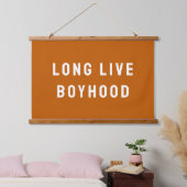 Long Live Boyhood Boy's Room Kinderzimmer Wandteppich Mit Holzrahmen (Schlafzimmer)