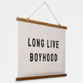 Long Live Boyhood Boy's Room Kinderzimmer Wandteppich Mit Holzrahmen (Gewinkelt)