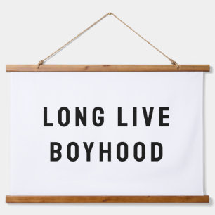 Long Live Boyhood Boy's Room Kinderzimmer Wandteppich Mit Holzrahmen