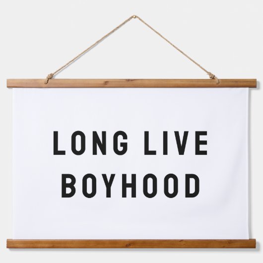 Long Live Boyhood Boy's Room Kinderzimmer Wandteppich Mit Holzrahmen (Vorne)