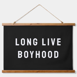 Long Live Boyhood Boy's Room Kinderzimmer Wandteppich Mit Holzrahmen