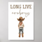 Long Live Cowboys Poster Kids Western Room Decor (Vorne)