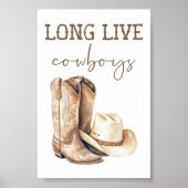 Long Live Cowboys Poster Kids Western Room Decor (Vorne)