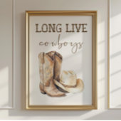 Long Live Cowboys Poster Kids Western Room Decor
