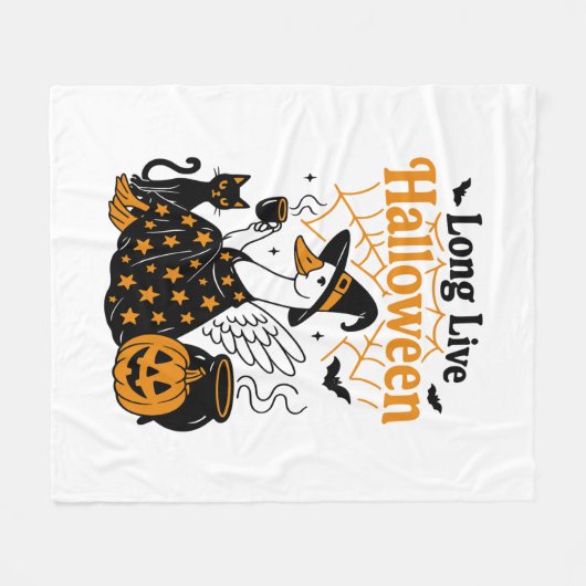 Long Live Halloween Goose Hexe Fleecedecke (Vorderseite (Horizontal))
